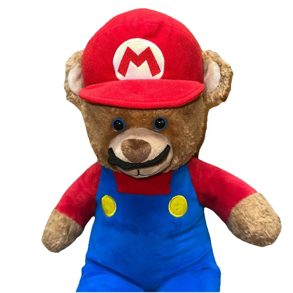 Nintendo Build A Bear Super Mario‎ Bros Stuffed Plush Bear DISCONTINUED BAB 2017